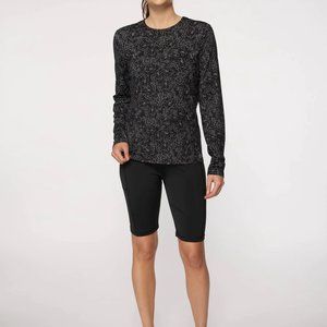 NWT Hang Ten® Ladies' UPF 50+ Sun Tee Long Sleeve Rashguard Floral Black Medium